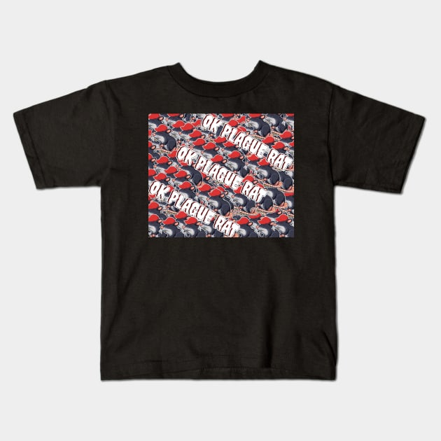 OK Plague Rat Red Hat Crowd Design Diagonal Print Kids T-Shirt by aaallsmiles